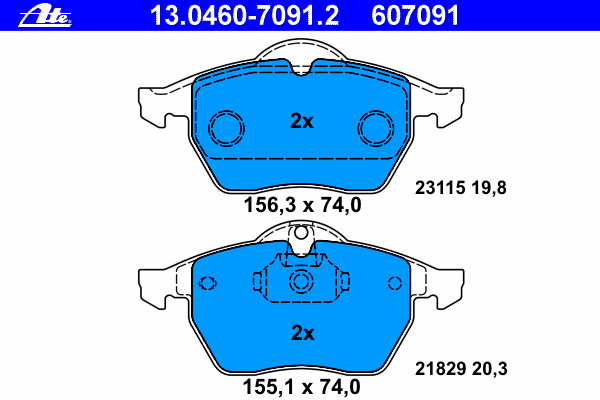 Brake Pad Set, disc brake 13.0460-7091.2
