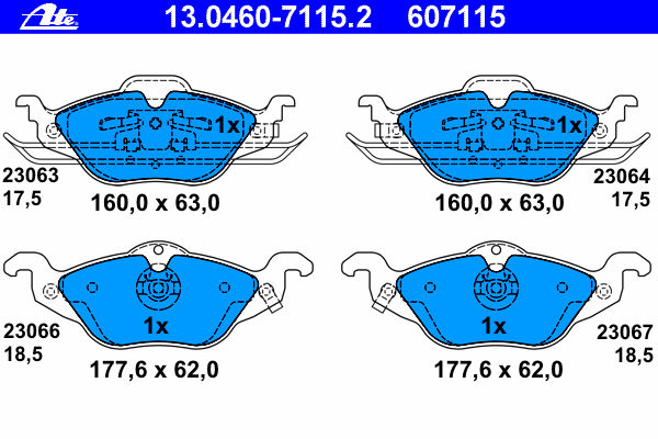 Комплект тормозных колодок, дисковый тормоз 13.0460-7115.2