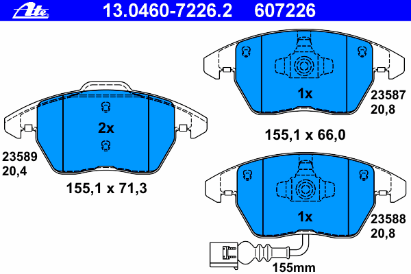 Brake Pad Set, disc brake 13.0460-7226.2