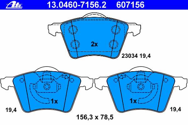 Brake Pad Set, disc brake 13.0460-7156.2