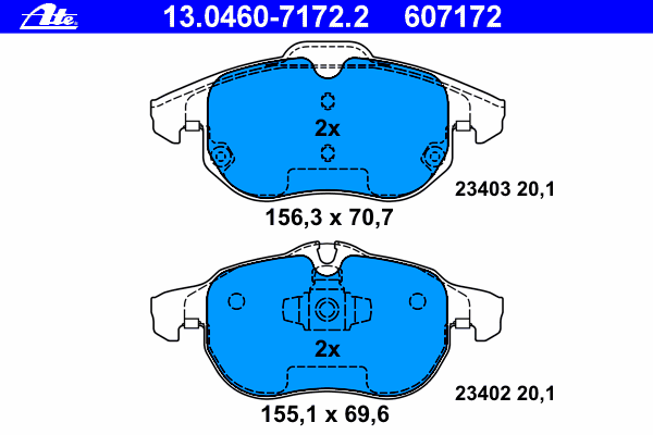 Brake Pad Set, disc brake 13.0460-7172.2