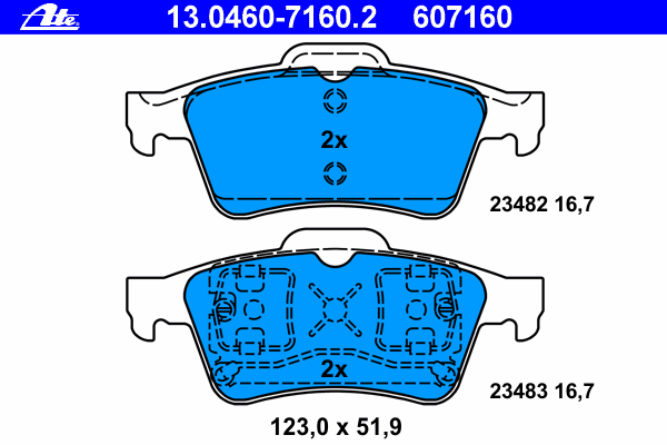 Brake Pad Set, disc brake 13.0460-7160.2