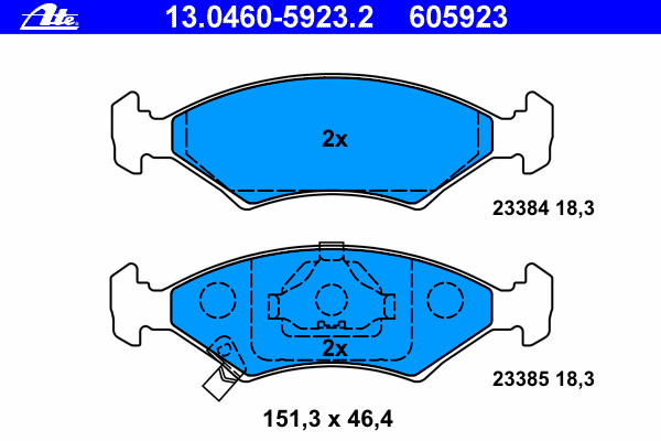 Комплект тормозных колодок, дисковый тормоз 13.0460-5923.2