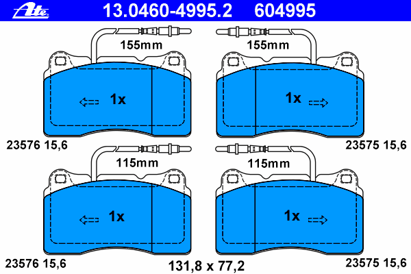 Комплект тормозных колодок, дисковый тормоз 13.0460-4995.2