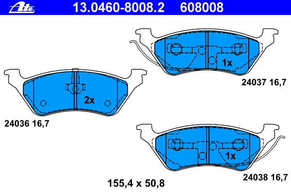 Комплект тормозных колодок, дисковый тормоз 13.0460-8008.2
