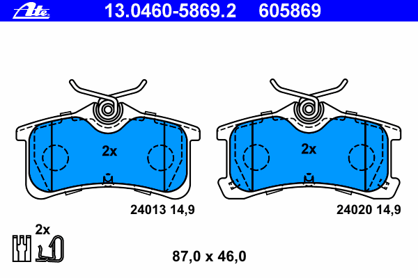 Kit de plaquettes de frein, frein à disque 13.0460-5869.2