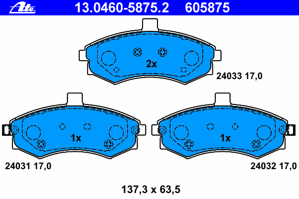 Комплект тормозных колодок, дисковый тормоз 13.0460-5875.2
