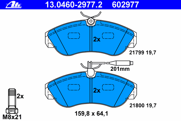 Комплект тормозных колодок, дисковый тормоз 13.0460-2977.2