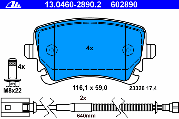 Brake Pad Set, disc brake 13.0460-2890.2
