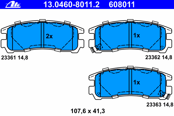 Комплект тормозных колодок, дисковый тормоз 13.0460-8011.2
