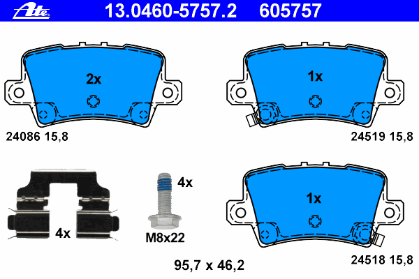 Kit de plaquettes de frein, frein à disque 13.0460-5757.2