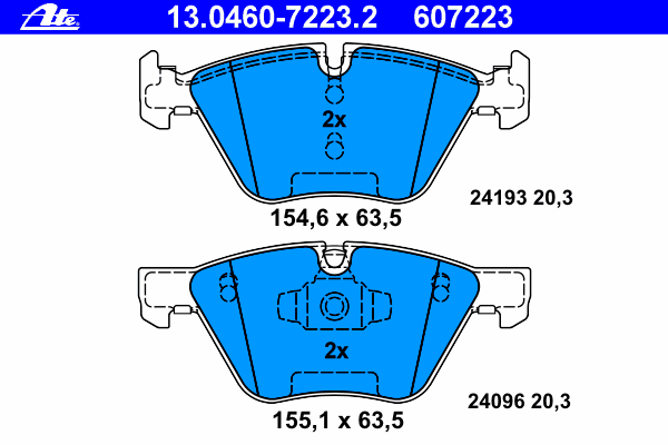 Комплект тормозных колодок, дисковый тормоз 13.0460-7223.2