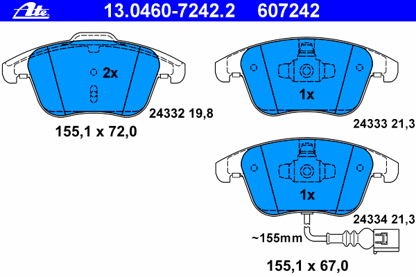 Brake Pad Set, disc brake 13.0460-7242.2