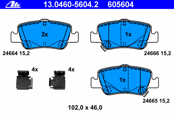 Комплект тормозных колодок, дисковый тормоз 13.0460-5604.2