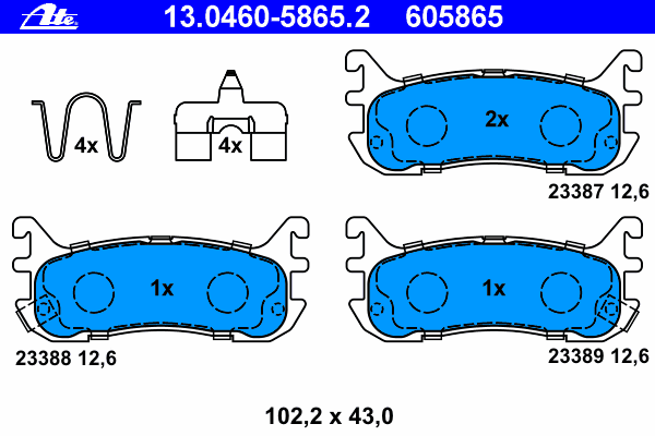 Kit de plaquettes de frein, frein à disque 13.0460-5865.2