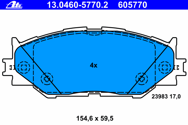 Комплект тормозных колодок, дисковый тормоз 13.0460-5770.2