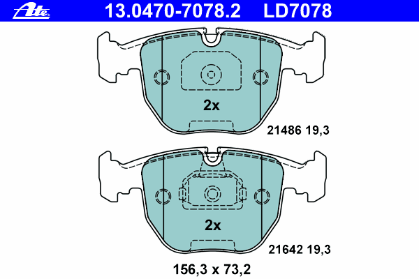 Kit de plaquettes de frein, frein à disque 13.0470-7078.2