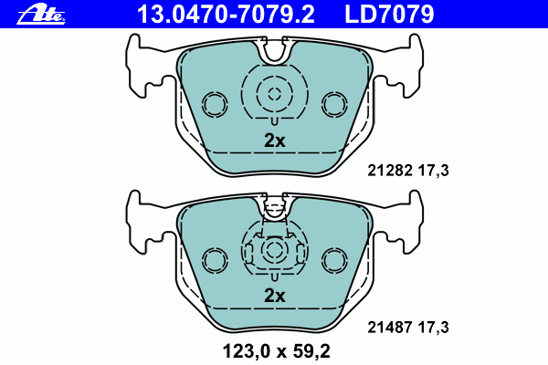 Комплект тормозных колодок, дисковый тормоз 13.0470-7079.2