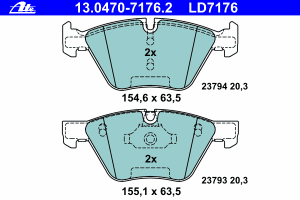 Kit de plaquettes de frein, frein à disque 13.0470-7176.2