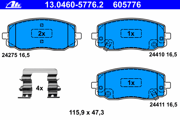 Комплект тормозных колодок, дисковый тормоз 13.0460-5776.2