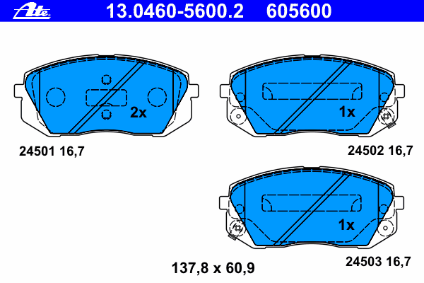 Комплект тормозных колодок, дисковый тормоз 13.0460-5600.2