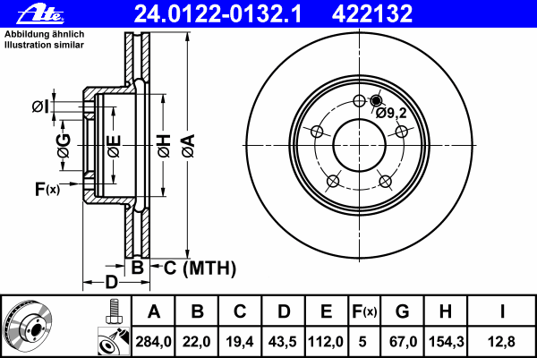 Тормозной диск 24.0122-0132.1
