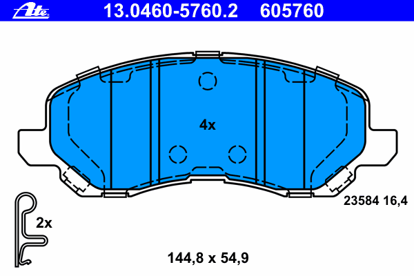 Комплект тормозных колодок, дисковый тормоз 13.0460-5760.2