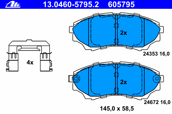 Комплект тормозных колодок, дисковый тормоз 13.0460-5795.2