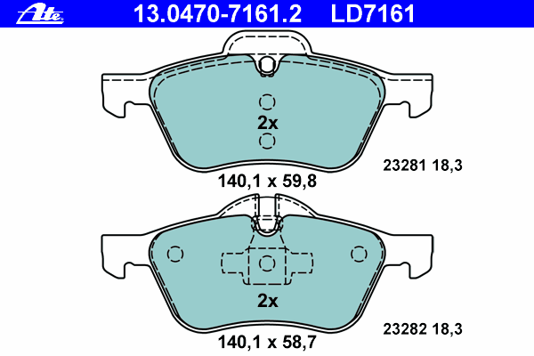 Brake Pad Set, disc brake 13.0470-7161.2