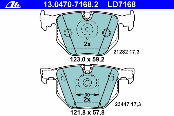 Brake Pad Set, disc brake 13.0470-7168.2