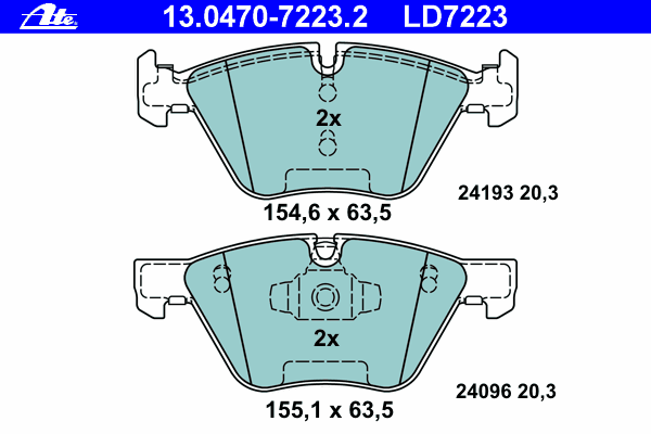 Комплект тормозных колодок, дисковый тормоз 13.0470-7223.2