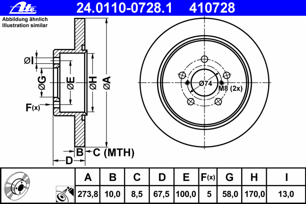 Тормозной диск 24.0110-0728.1