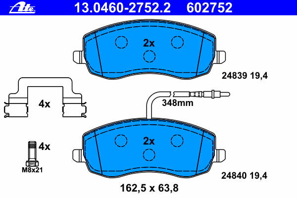 Brake Pad Set, disc brake 13.0460-2752.2