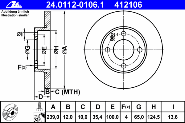 Тормозной диск 24.0112-0106.1
