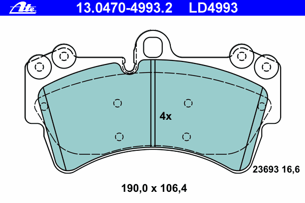Brake Pad Set, disc brake 13.0470-4993.2