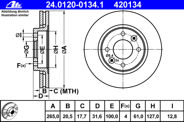 Тормозной диск 24.0120-0134.1