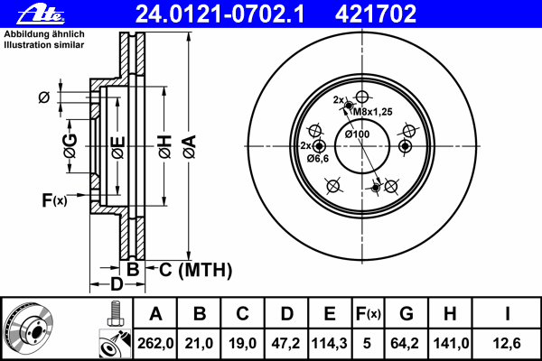 Тормозной диск 24.0121-0702.1