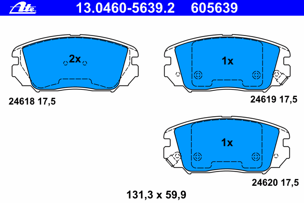 Комплект тормозных колодок, дисковый тормоз 13.0460-5639.2