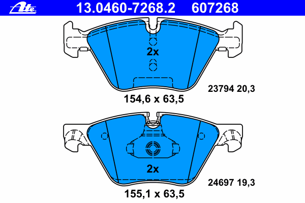 Комплект тормозных колодок, дисковый тормоз 13.0460-7268.2