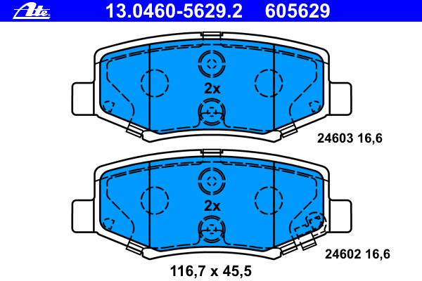 Комплект тормозных колодок, дисковый тормоз 13.0460-5629.2