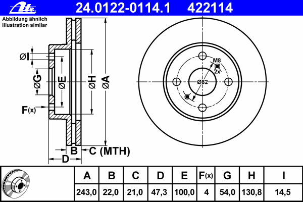 Тормозной диск 24.0122-0114.1