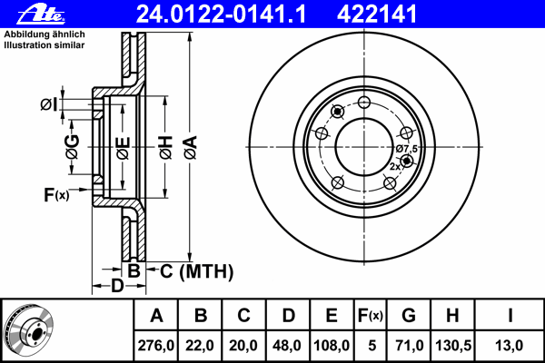 Тормозной диск 24.0122-0141.1