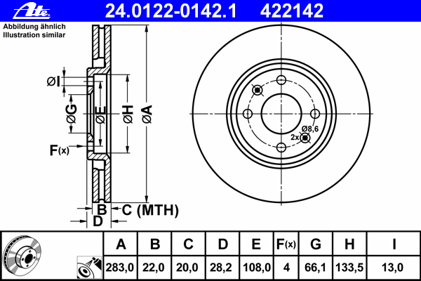 Тормозной диск 24.0122-0142.1
