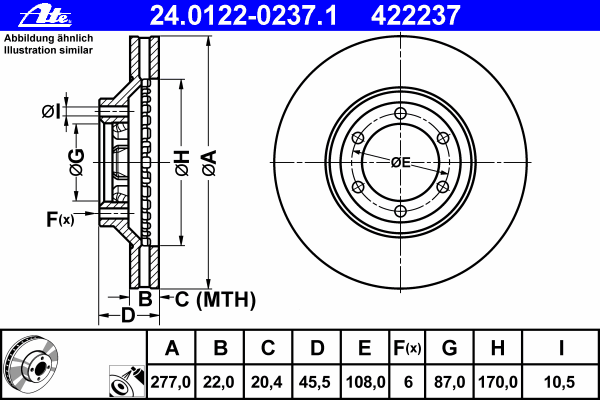 Тормозной диск 24.0122-0237.1