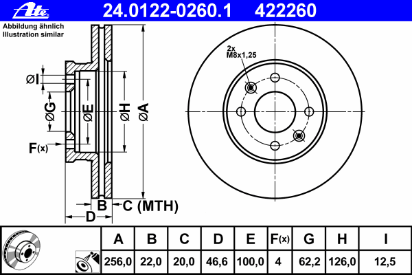 Тормозной диск 24.0122-0260.1