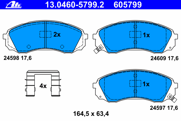 Комплект тормозных колодок, дисковый тормоз 13.0460-5799.2