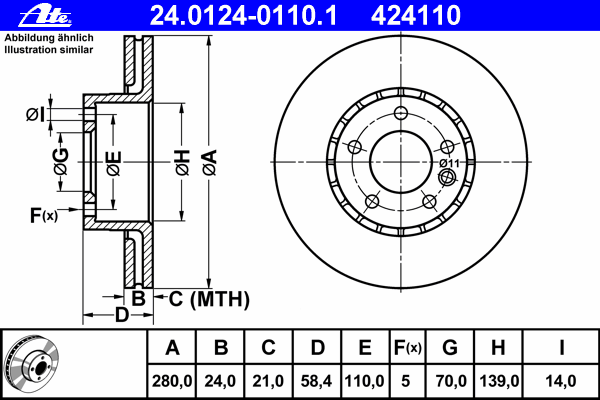 Тормозной диск 24.0124-0110.1
