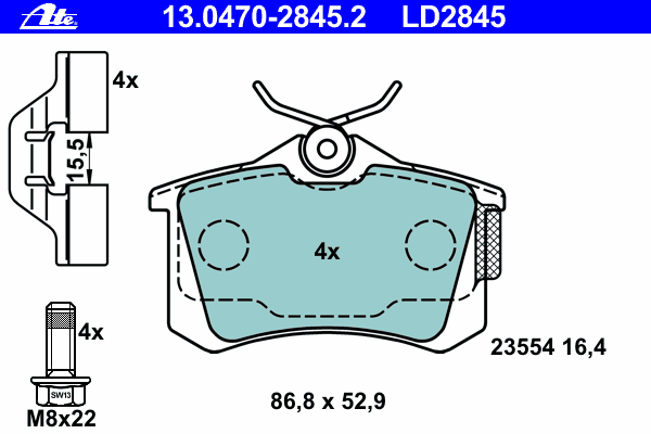 Brake Pad Set, disc brake 13.0470-2845.2