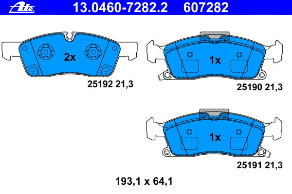 Комплект тормозных колодок, дисковый тормоз 13.0460-7282.2