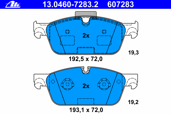 Комплект тормозных колодок, дисковый тормоз 13.0460-7283.2
